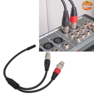 INTOO 1/8 Female To Dual XLR Female Cable, 30cm / 11.81in Professional Y Splitter Cord Wire, Flexibl