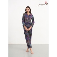 JUBBIE lotus leaf collar dress with lace trim - 40410