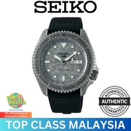 Seiko 5 Sports Superman SRPE79K1 Vintage Automatic 100M Silvery Grey Dial Black Calfskin Topped Silicone Strap Watch