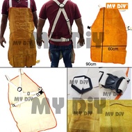 HEAVY DUTY Genuine Cow Leather Apron Welding Apron Heat Resistant Workshop Apron Kulit Lembu