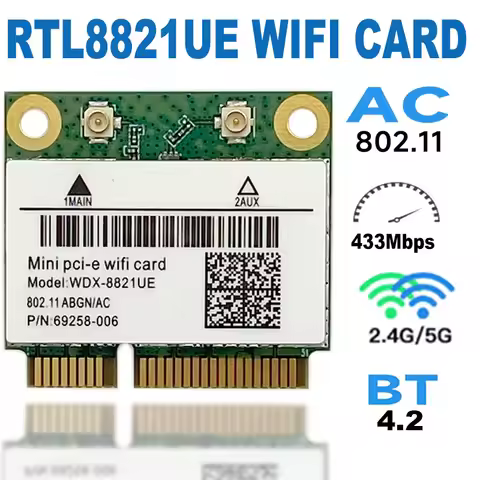 NEW RTL8821CE 433Mbps Wi-Fi+BT4.2 802.11AC Dual Band 2.4G/5GHz Mini PCIe WiFi CARD Wireless Network 