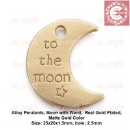 5 PCS MATTE GOLD CHARM WORDS MOON