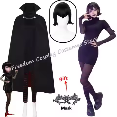 Mavis Dracula Cosplay Costumes Mask Wig Hotel Transylvania Role Play Halloween Carnival Party Outfit