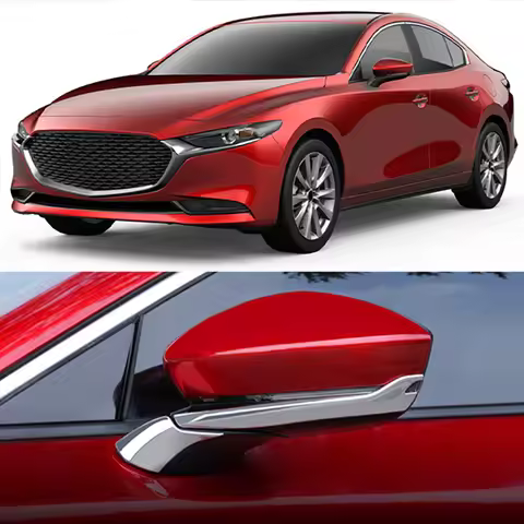 Chrome Side Rearview Wing Mirror Trims Stylish For Mazda 3 Mazda3 BP 2019-2026