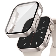 เคสกระจก + เคสสำหรับ Apple Watch 8 7 45มม. 41มม. 44มม. 40มม. อุปกรณ์เสริมสำหรับ IWatch Series 5 SE 6