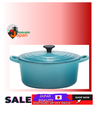 [100% Japan Import original]Le Creuset Casted Enamel Pot Cocot Rondo 22 CM Caribbean Blue Gas IH Oven compatible