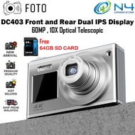 FOTO DC403 4K High-Definition Digital Student Retractable Lens Camera Front and Rear Dual IPS Displa