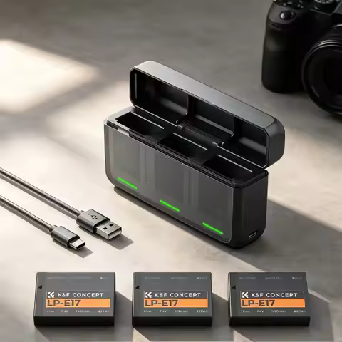 LP-E17 Replacement Battery K&F CONCEPT LP-E17 Replacement Battery 3-Pack 20W Fast Charger For Canon 