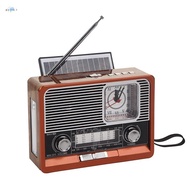 Vintage Radio Solar Retro Radio USB Rechargeable, MP3 Player, Flashlight Speaker, Support Clock Radi