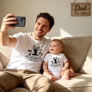 1st Fathers Day Matching Shirts, Personalized Dad and Baby set, First Fathers Day Gift, New Dad Gift