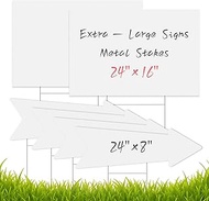 ComboJoy Arrow Blank Yard Signs with Stakes, 24 x 16 Inches Corrugated Plastic Arrow Custom Sign, St