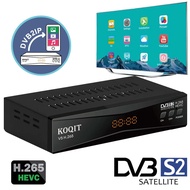 KOQIT ตัวรับ DVB2IP V5H H.265 HEVC เครื่องรับสัญญาณดาวเทียมดาวเทียมถอดรหัส C/ ยี่ห้อ KU DVB S2สตรีมมิ่ง T2MI Meecast กล่องทีวี Youtube