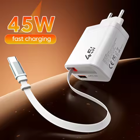 elough 15W USB A Charger with PD30W USB C Cable 2 in 1 45W Phone Charger Fast Charging for Samsung X