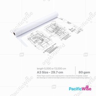 DISCONTINUE Plotter Paper/Kertas Plotter/Paper Roll/A3 Size (297mm(W) x 50m(L) x 2"(C))