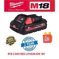 MILWAUKEE M18 3.0AH RED LITHIUM-ION BATTERY