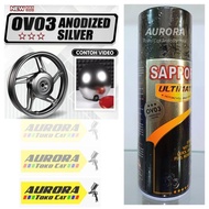 Sapporo ultimate Anodized Silver OV03 Pilok Cat Semprot 400cc Dekorativ Chrome Velk Motor