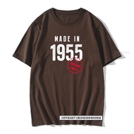 Made In 1955 T Shirt Born 66th Birthday Present Retro T-Shirts Men 66 Years Daddy Father Retro Tops 