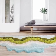 北歐風 手作羊毛地毯 馬爾地夫藍天 客廳臥室 床邊墊 家居裝飾