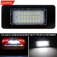 BESTLINK 1PC Car Canbus LED License Number Plate Light Assembly Replacement White For Audi A1 A4 B8 