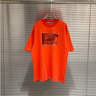 Acne Studios Retro Distressed Bow Patch Print Round Neck Short Sleeve T-Shirt