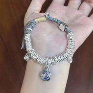 Popular Style Golden Swallowing Beast Good Luck Plate Winding Bracelet Rope Women Braided Bracelet R