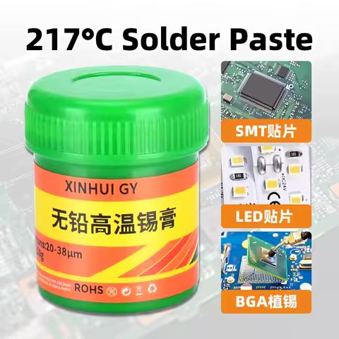 Lead-free Silver-containing Solder Paste, BGA soldering Sn96.5Ag3.0Cu0.5 Solder Paste Bottle 50g, Me