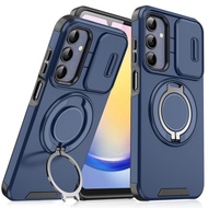 For Samsung Galaxy M56 Case Samsung F56 5G Phone Case Duty Rugged Armor Magnetic Bracket Slide Camer