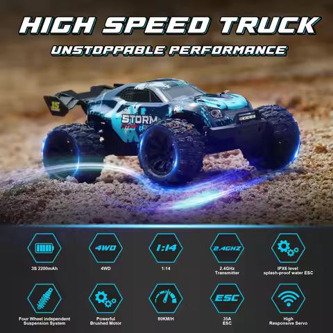 Remote Control Car with 3S LiPo Battery JIUSI MT14R Rc Truck 1:14 RC Car 4X4 rc offroad Gift - Local