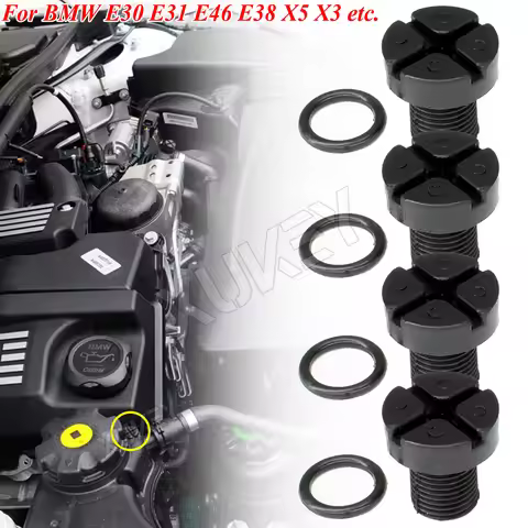 4pcs For BMW E30 E31 E34 E36 E38 E39 E46 M3 X5 X3 Coolant Expansion Tank Bleeder Screw 17111712788 R