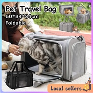 [SG Stock]Pet Travel Carrier Foldable Breathable Cat Dog Bag Airline Approved Portable Pet Carrier
