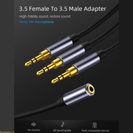 Doublebuy 30cm 3 5 to 3x 3 5mm Port Headphone Cable Stereo  Adapter Cord 26AWG for PC Computer Table