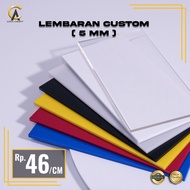 Akrilik / Acrylic Lembaran Bening dan Putih 5mm Custom Potongan Bebas