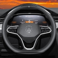 Vỏ Bọc Vô Lăng Ô Tô Sợi Carbon thoáng khí màu trắng chống trượt da cho Volkswagen VW Beetle Golf Jet