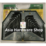 SELLERY L Key Set of 30 Pcs 0.7 - 10 mm Allen Key 58-559 Inch - Mili