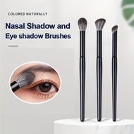 TEMU ชุดแปรงคอนทัวร์ & ไฮไลต์จมูก 3 ชิ้น - Low-Allergy Hypoallergenic, ขนสังเคราะห์ Nylon, 3 พื้นผิว