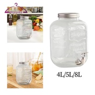 [deevoka] Glass Beverage Dispenser Water Dispenser Juice Container with Spout Beverage