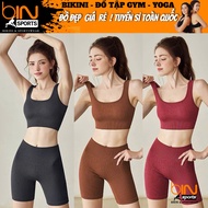 Women's pickleball yoga gym set, bra with padding and high-quality guangzhou ribbed woven elasticSho