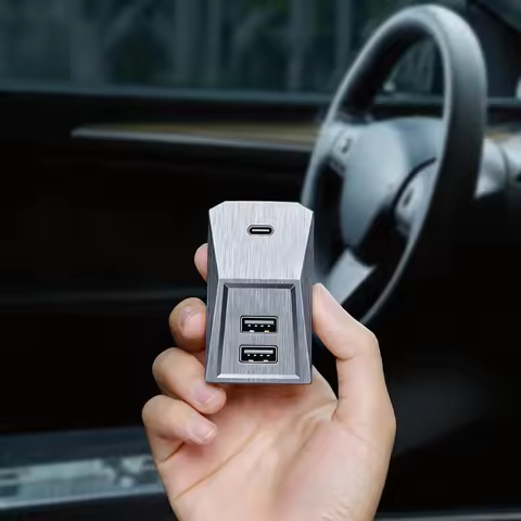 Luxury 4 in 1 Glove Box USB Hub For Tesla Model YL Y Juniper 2025-2026 Launch Model 3 Highland 2024-