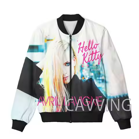 New Fashion Women/Men's 3D Print Avril Lavigne Zipper Bomber Jackets Men Overcoat Mens Coat Zip Up J