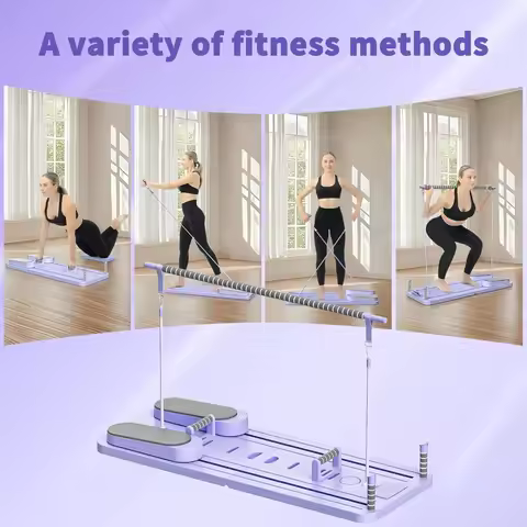 Pilates Board - Pilates Reformer Set, Multi-Purpose Foldable Pilates Reformer Board for Home