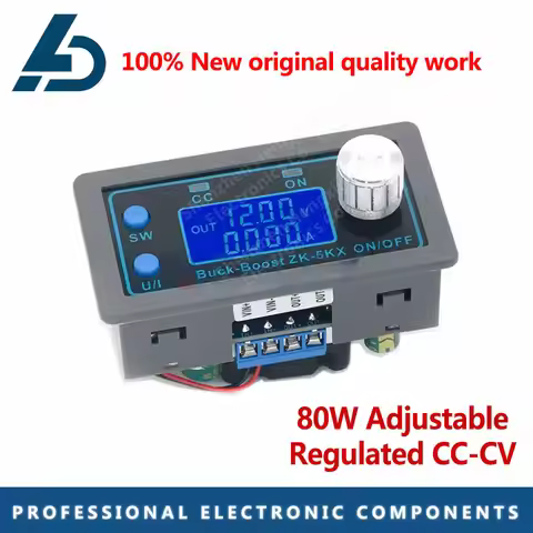 ZK-5KX DC DC Buck Boost Converter CC CV 0.6-36V 5A 5V 6V 12V 24V 80W Power Module Adjustable Regulat