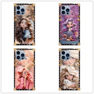Soft mobile phone case, square shape, princess cartoon pattern, for Samsung Galaxy S24+ S23+ ULTRA A