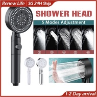【NDD Delivery】Shower Head/Handheld High Pressure 5 Mode One Button Stop/High Pressure Shower Head/Sh