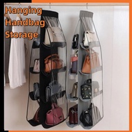 6/8 Pocket Folding Hanging Handbag Storage Organizer for Wardrobe Closet Transparent Storage Bag Doo