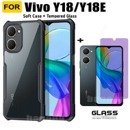 2 in 1 Vivo Y18/Y18E Shockproof Phone Case For Vivo Y38 Y100 5G Anti Blue Light Ray Tempered Glass Film Y03 Y27 Y27S Y17S Anti-Spy Privacy Tempered Glass