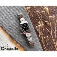 [Original] Crocodile CR2362.328N Elegance Sapphire Women Watch with Black Dial Silver Stainless Stee