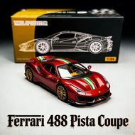 TOC 1/64 Ferrari 488 Pista Coupe Diecast car Car Model Simulation Alloy Diecast Car Children and Boy