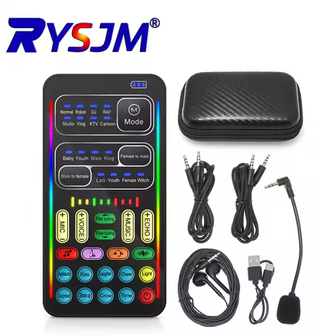 Sound Changer I9-PRO Voice Changer Set Multifunction Portable Recording Mini Sound Card For Game Anc