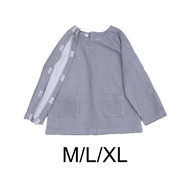 [drnzju] Bedridden Patient Clothing Easy Wear Tearaway Elderly Breathable Soft Protective Home Care 