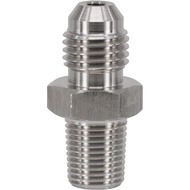 4AN AN4 Male Flare ke 1/8 NPT Pipe Male Stainless Steel Brake Hose Fitting Adapter Union Connector, 